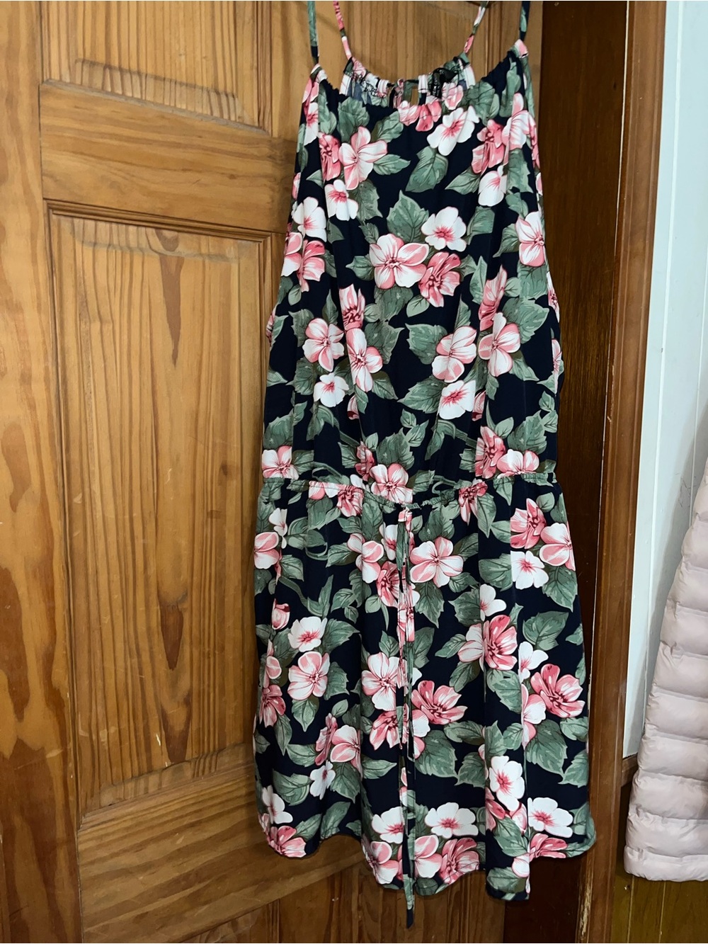 SHEIN Black Floral Spaghetti-Strap Jumpsuit